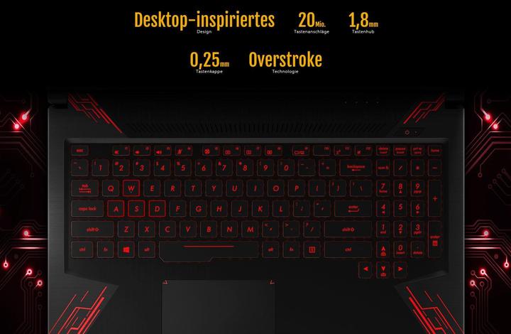 Produktbild ASUS TUF Gaming FX504GD-E41266T (15.60", Intel Core i7-8750H, 16 GB, 256 GB, CH)