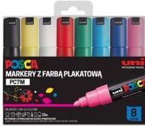 Actual product image Mitsubishi Poster marker PC-7M 8 colours (Rose, Red, Light blue, Blue, Yellow, Green, White, Black, 5.50 mm)
