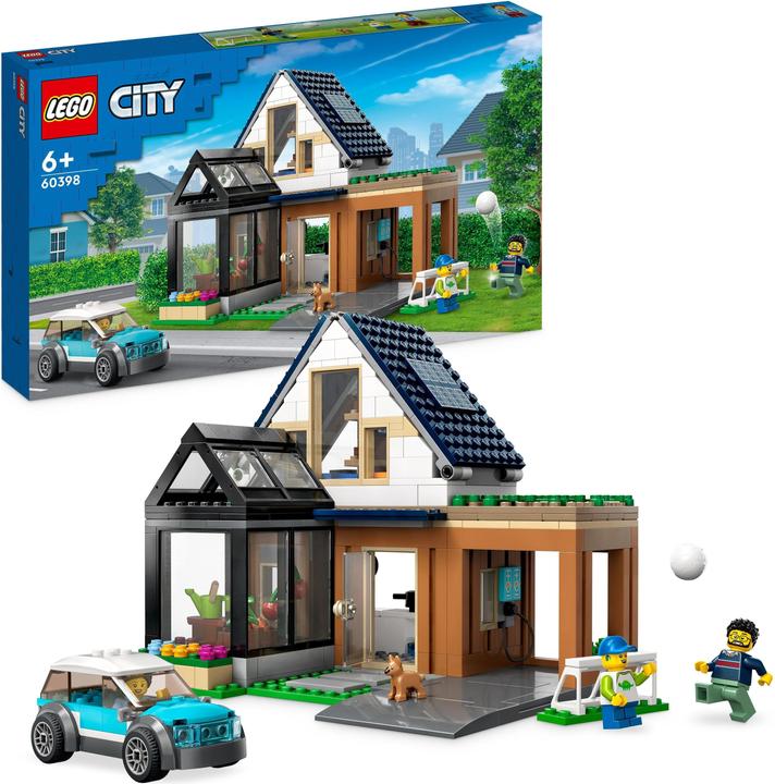Produktbild LEGO Familienhaus mit Elektroauto (60398, LEGO City)