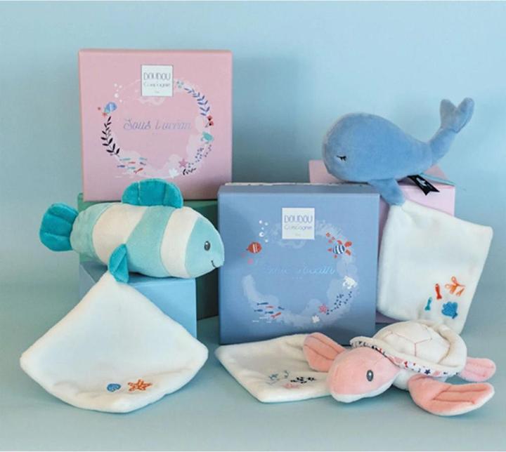 Produktbild Doudou et Compagnie Wal mit Schmusetuch, blau 15cm (MQ2) **