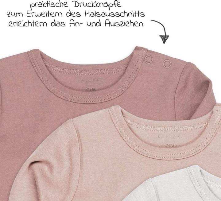 Produktbild La Loona LaLoona Baby-Bodys & Wickelbodys Body Langarm 6er Pack - Beere Grau - (86, 92)
