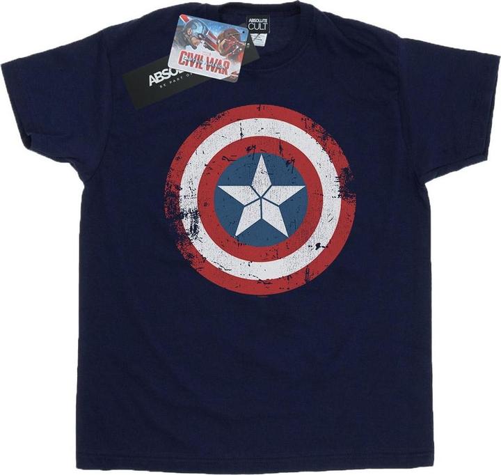 Captain America Civil War Distressed Shield TShirt (L)