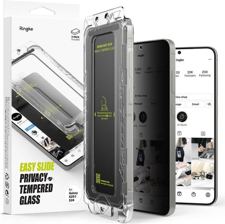 Image du produit Ringke Easy Slide 2-pack Privacy Glass for Samsung Galaxy S25 (2 pièce(s), Samsung Galaxy S25, Samsung Galaxy S24)