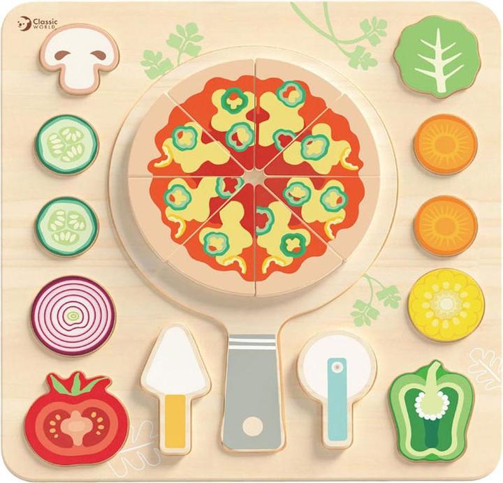 Actual product image Classic World Moulded wooden pizza puzzle, 22 pieces. (22 pieces)