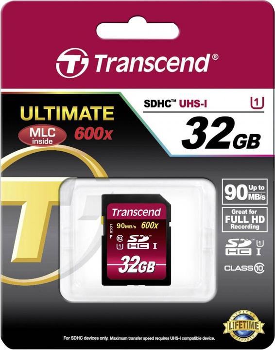 Produktbild Transcend SDHC Ultimate 600x (32 GB, SDHC, U1, UHS-I)