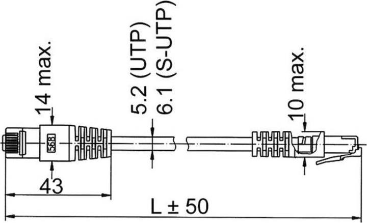 Actual product image Telegärtner Patch cable (F/UTP, CAT5e, 1 m)