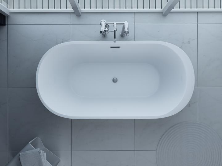 Produktbild PureHaven freistehende Luxus Acryl-Badewanne 170x80 cm elegant inkl. Siphon Überlaufschutz leicht zu (200 l, 80 cm, 170 cm)