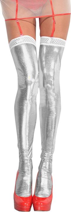 Actual product image Me Seduce white wetlook stockings ST03 Kitz (L, XL)