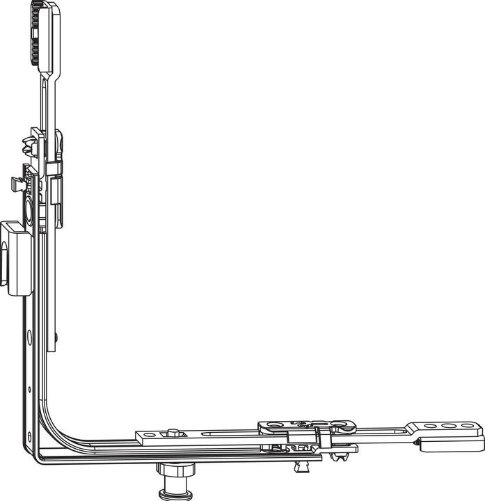 Roto NT/NX Eckumlenkung Stulp Bodenschwelle unten 1V Falzluft 10 mm silber