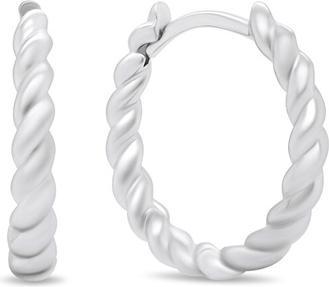 Brilio Silver - Timeless round earrings made of silver EA361W