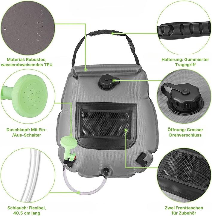 Immagine prodotto Hermex Duschtasche Campingdusche Aufheizbare Outdoor-Dusche