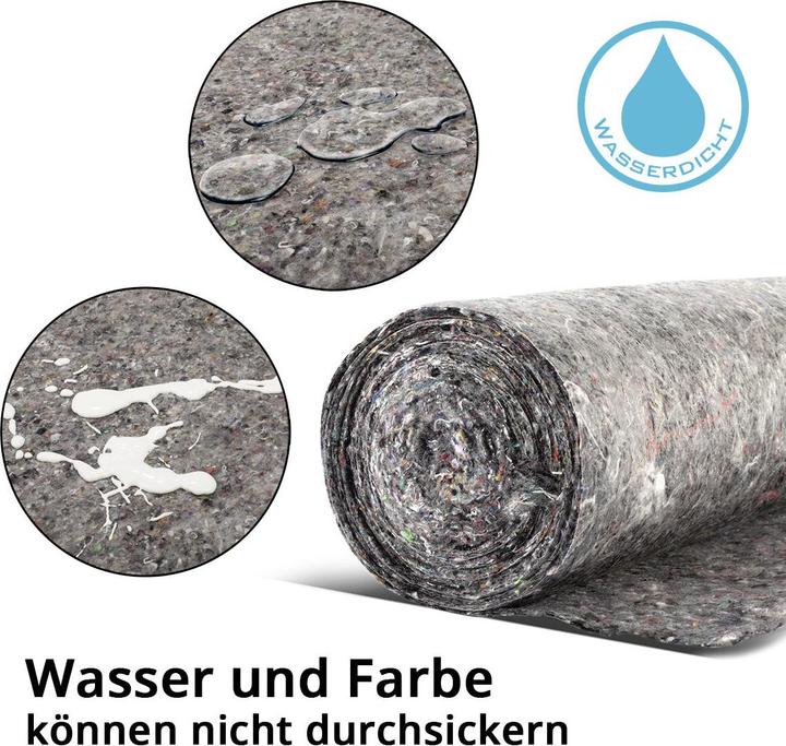 Produktbild Stahlwerk Abdeckvlies Malervlies Vliesrolle Schutzvlies Flies 50 M 220 g pro mÂ² (50 m, 1000 mm)