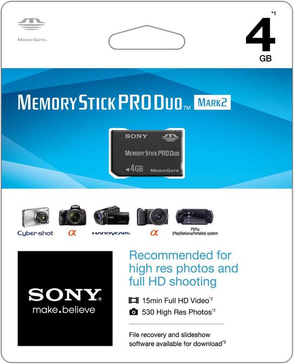 Immagine prodotto Sony Memory Stick Pro Duo (4 GB, Memory Stick Duo)