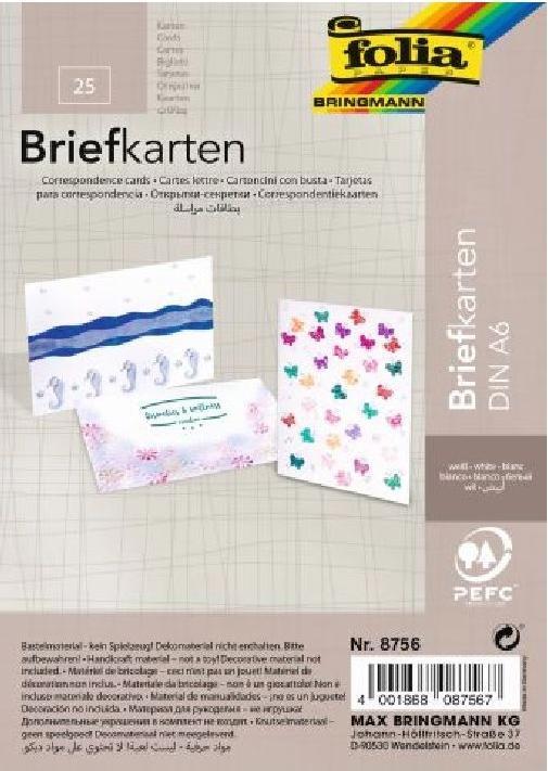 Folia Letter card DIN A6 white (25 pcs.)