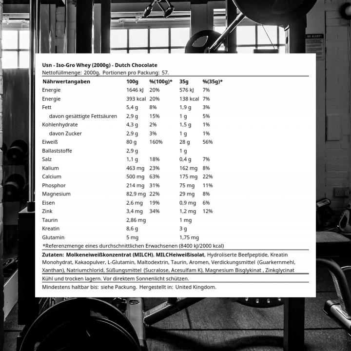 Produktbild USN ISO-GRO Whey (Schokolade, 1 Stk., 2000 g)