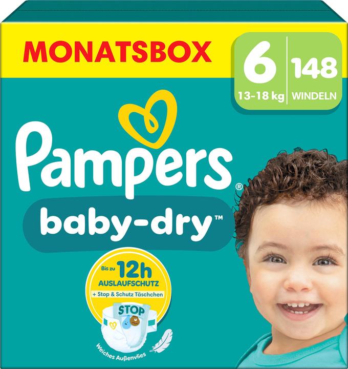 Actual product image Pampers Baby-Dry (Size 6, Monthly box, 148 Piece)