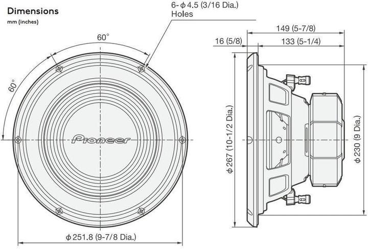 Produktbild Pioneer Subwoofer 25cm dual (1300 W)