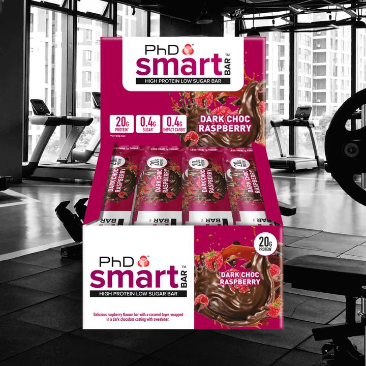 Produktbild PhD Nutrition Smart Bar (Himbeere, Schwarze Schokolade, 12 Stk., 768 g)