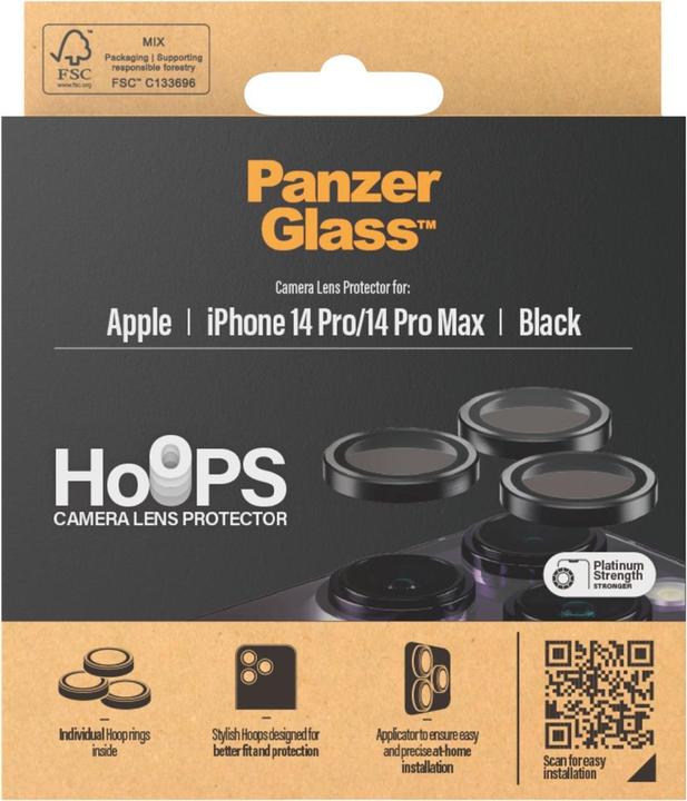 Produktbild PanzerGlass CP PP Rings for iPhone 14 Pro/14 Pro Max black (10 Stück, Apple iPhone 14 Pro, Apple iPhone 14 Pro Max)