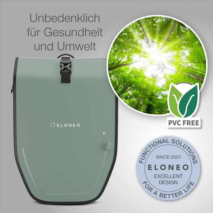 Actual product image Eloneo Waterproof panniers with LED (20 l, Luggage carrier bag)