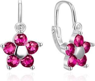 Agato - Girl's flower earrings with zircons AGT-ED001BF