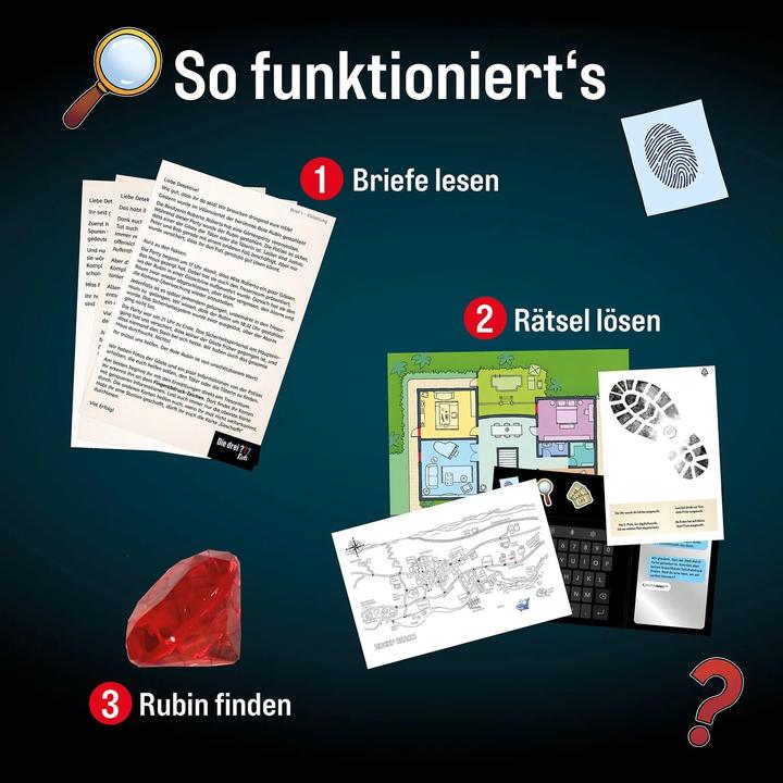 Produktbild Kosmos Rätsel-Party: Die drei??? Kids - Jagd nach dem Rubin (Deutsch)