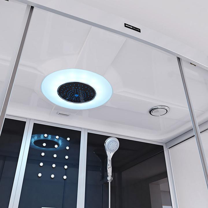 Produktbild Home Deluxe Dampfdusche mit Whirlpoolfunktion und LED-Beleuchtung YARU BLACK - 170x90x220 cm
