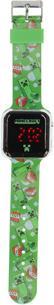 Actual product image Accutime LED kids clock Minecraft (green), digital clock with LED display for time and date, soft... (Digital watch, 38 mm)