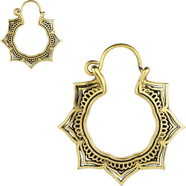 Star Piercing Ohrring vergoldet veredelte Blume (Messing)
