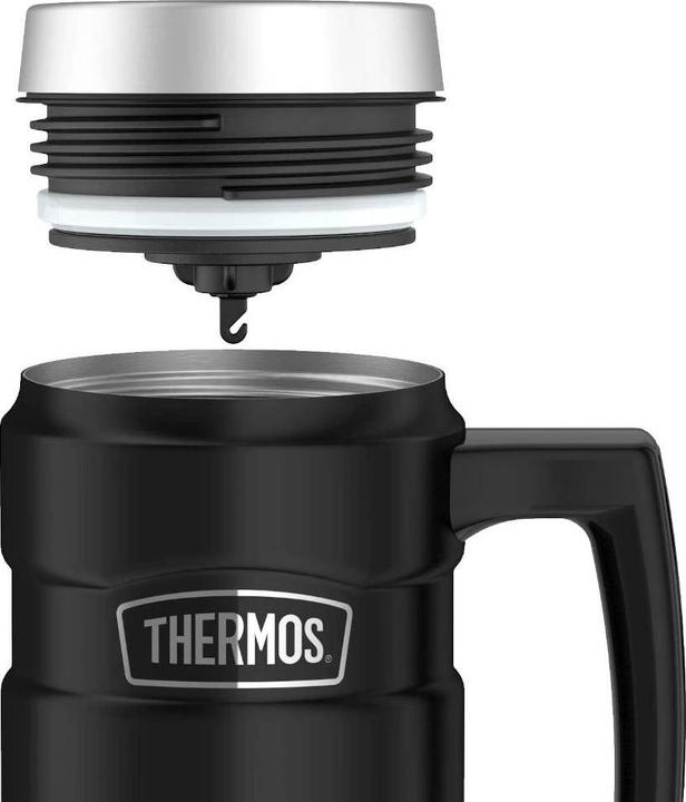 Actual product image Thermos Style Waterproof thermohrnek with handle - matt black 470 ml (0.47 l)