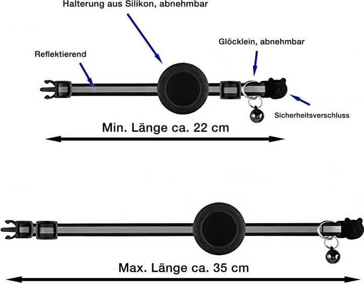 Immagine prodotto X-Tac AirTag Halsband (23, 24, 25, 27, 28, 29, 30, 31, 32, 33, 34, 35, Cane, Gatto, Generale)
