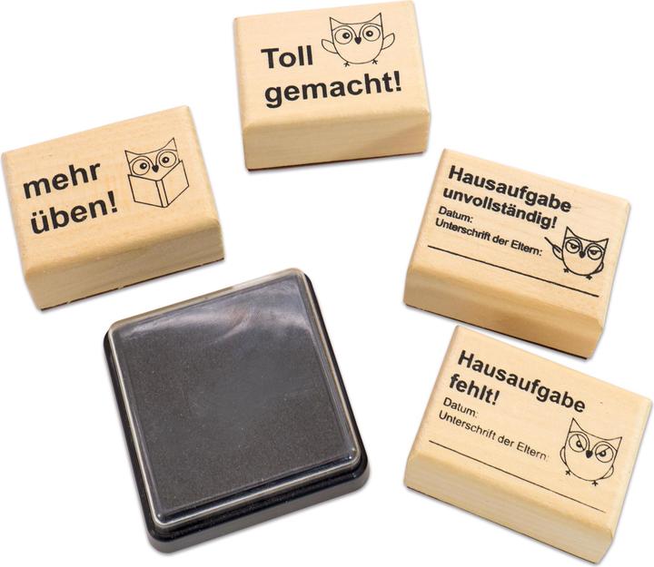 Image du produit Betzold Tampons encreurs pour devoirs, 4 pièces dans un set, coussin encreur inclus
