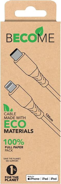 Produktbild Cellularline Become Eco Cable 120cm - USB-C to Lightning (1.20 m)
