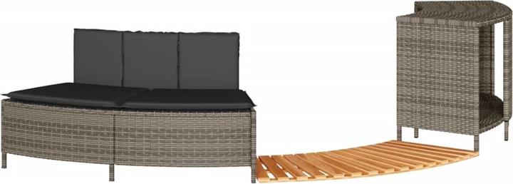 Produktbild VidaXL Whirlpool Umrandung Poolumrandung Poolverkleidung Grau Poly Rattan