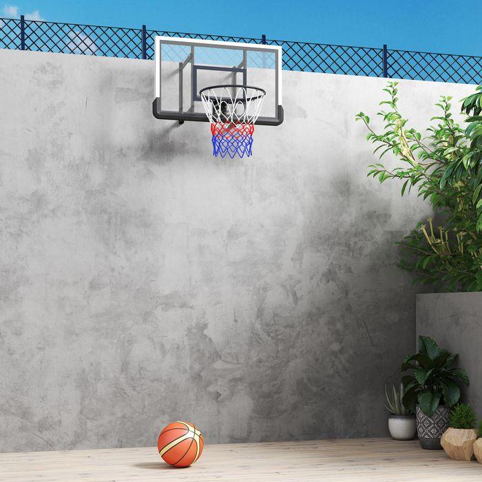 Actual product image Swisshandel24 Basketballkorb mit Rückwand für Outdoor & Indoor Wandmontage Schwarz, ø45cm
