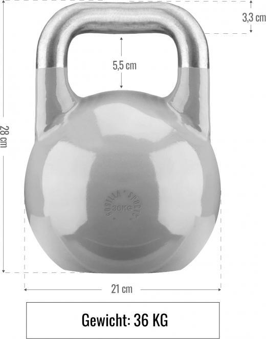 Actual product image Gorilla Sports Kettlebell Competition (1 x 40 kg, 1 x 36 kg, 1 x 32 kg, 1 x 20 kg, 1 x 24 kg, 1 x 28 kg, 1 x 8 kg, 1 x 16 kg, 1 x 12 kg)