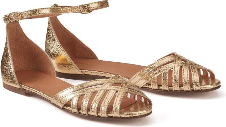 Actual product image La Redoute Collections Leather sandals with ankle strap (42)