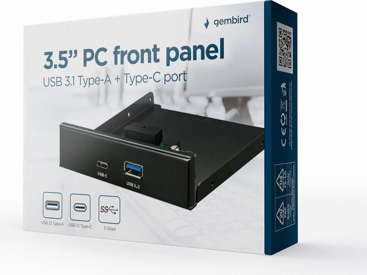 Produktbild Gembird Panel przedni 3,5" USB 3.1 Typ-A + Typ-C (USB 3.0)