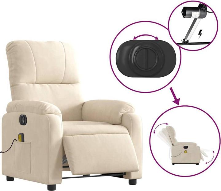 Produktbild VidaXL Massagesessel mit Aufstehhilfe Elektrisch Fernsehsessel Sessel Beige