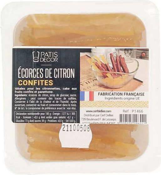 Image du produit Cerf-Dellier Zeste de citron confit (145 g)