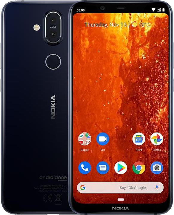 Actual product image Nokia 8.1 (64 GB, Blue, 6.18", Hybrid Dual SIM, 13 Mpx, 4G)