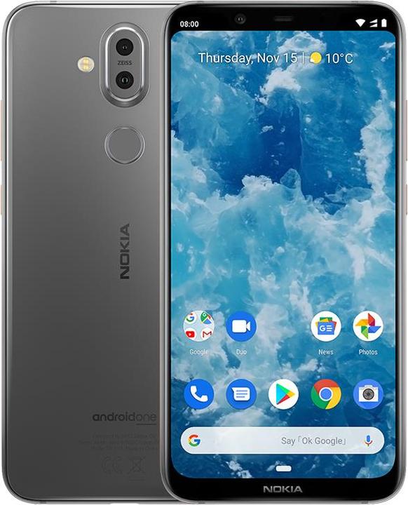 Image du produit Nokia 8.1 (64 Go, Acier, 6.18", Double SIM hybride, 13 Mpx, 4G)