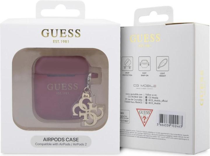 Image du produit Guess Airpods 1/2 Etui Silicone Classic Logo Or Avec Charm 4G (Sac pour écouteurs)