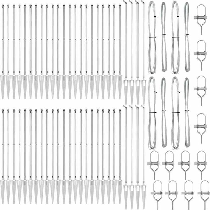 Produktbild VidaXL Zaunpfosten mit Spitze 52 Stück Ø32 mm 160 cm Verzinkter Stahl