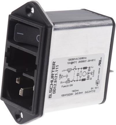 Produktbild Schurter Gerätstecker Kombi mit Filter C14, 10A (Kondensator)