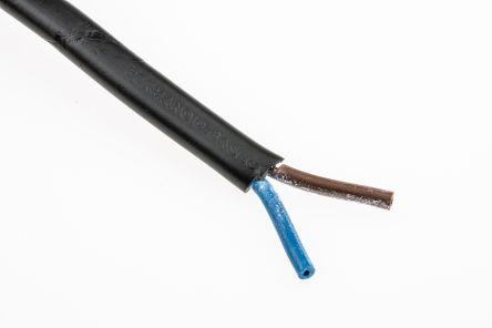 Produktbild Rs Pro Netzkabel flexibel 2x0,5mm sw (100 m)