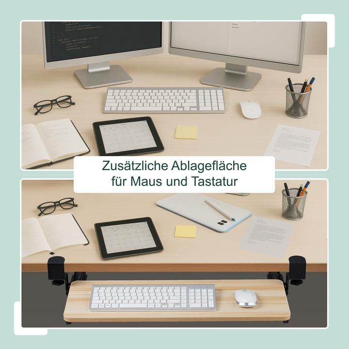 Produktbild Relaxdays Ausziehbare Tastaturablage zum Klemmen