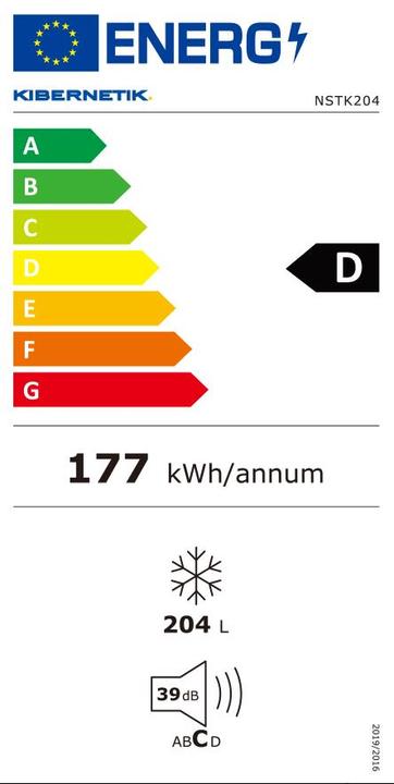 Energie-Label Kibernetik Gefrierschrank (Freistehend, 204 l)