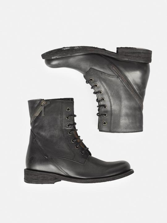 Immagine prodotto Felmini Stivali biker stringati GREDO D898 in pelle nera con finitura vintage. Questi stivali catturano l'es (36)
