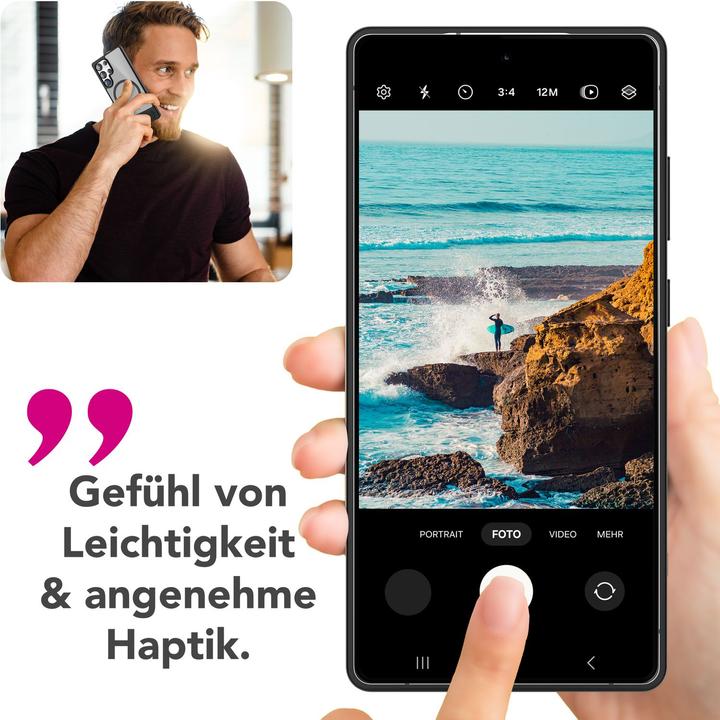 Produktbild Nalia Triton - Durchsichtige Standfuss Hülle mit MagSafe Ring - Kickstand Hardcover (Samsung Galaxy S25 Ultra)